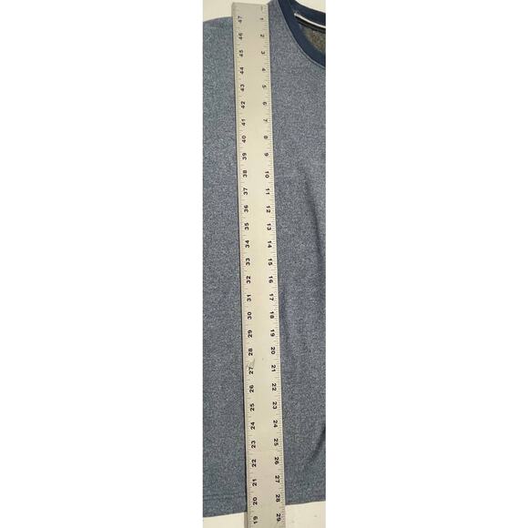 Michael Bastian Shirt Men XXL Blue Long Sleeve Pocket Crew Neck Minimalist FLAW - Picture 6 of 7